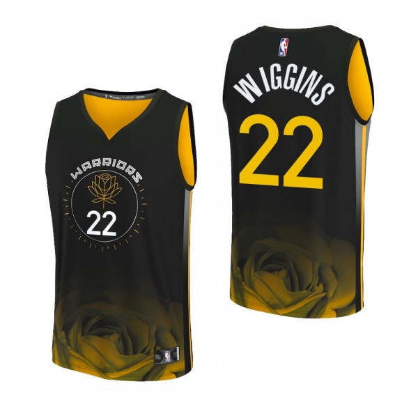 Golden State Warriors Andrew Wiggins #22 Black Fas...