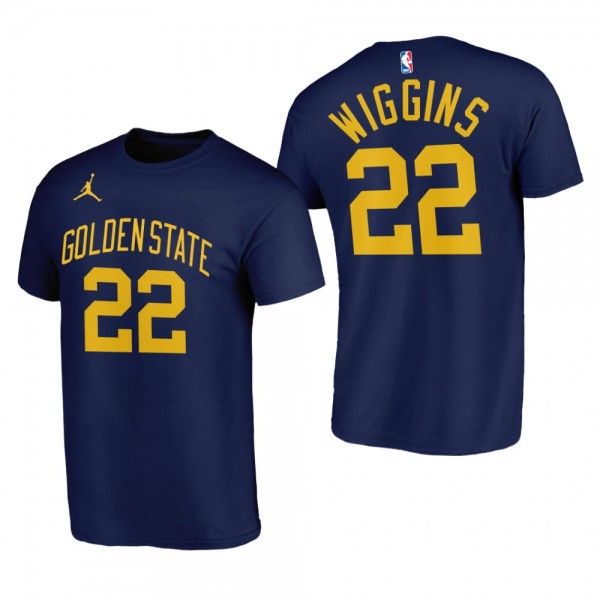 Andrew Wiggins Golden State Warriors #22 Navy T-Sh...