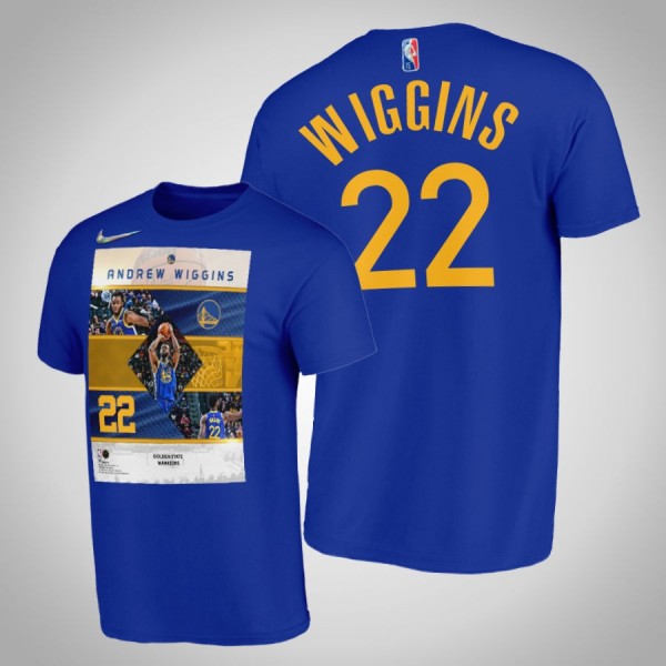 Andrew Wiggins Golden State Warriors #22 Royal T-S...
