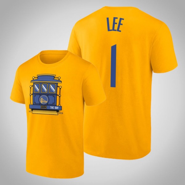 Damion Lee Golden State Warriors #1 Gold T-Shirt F...