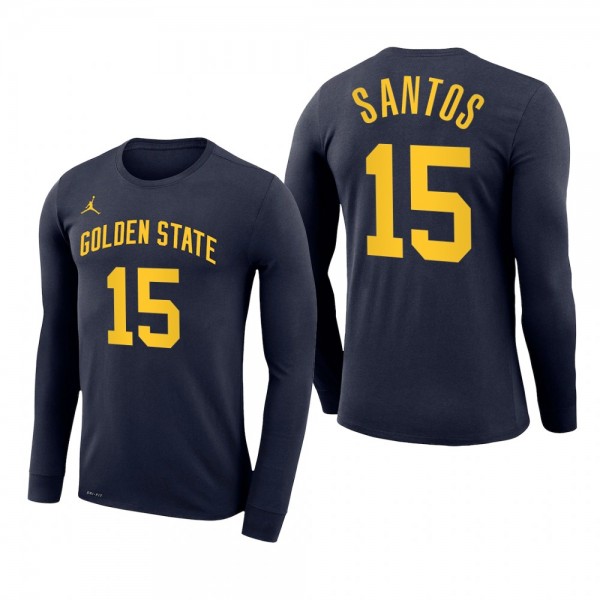 Golden State Warriors #15 Gui Santos Navy Statement Edition Wordmark Legend 2022-23 T-Shirt Long Sleeve