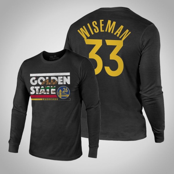 Golden State Warriors #33 James Wiseman Black City...