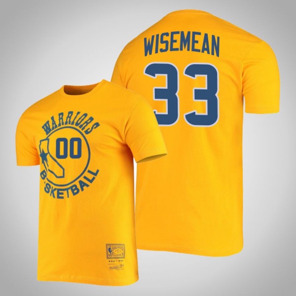 James Wiseman Golden State Warriors #33 Gold T-shi...