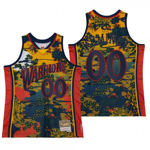 Golden State Warriors #00 Jonathan Kuminga Navy Lu...