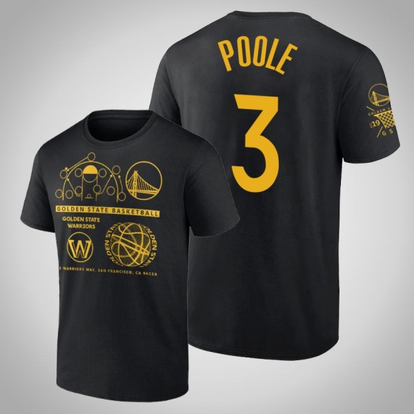 Jordan Poole Golden State Warriors #3 Black T-Shir...
