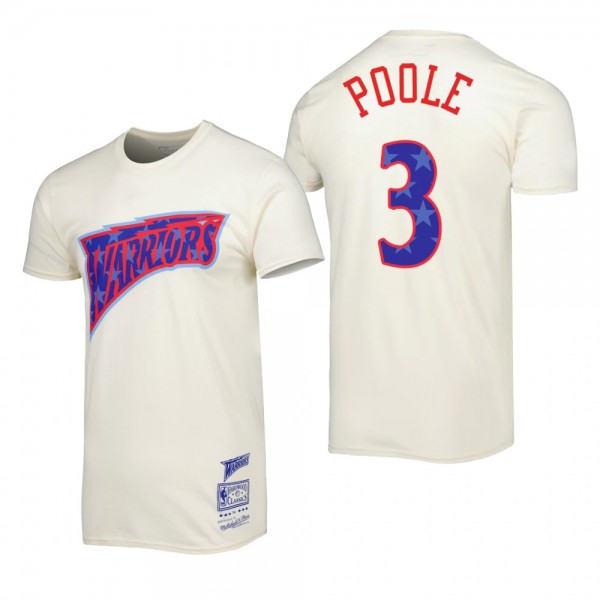 Jordan Poole Golden State Warriors #3 Cream T-Shir...