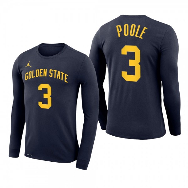 Golden State Warriors #3 Jordan Poole Navy Stateme...