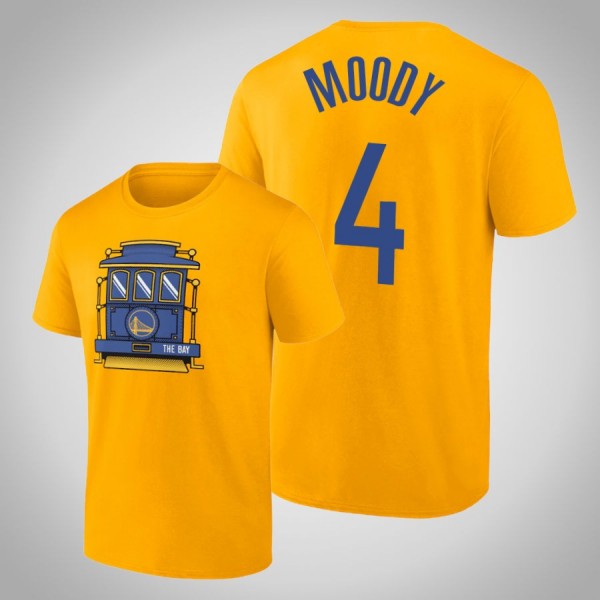 Moses Moody Golden State Warriors #4 Gold T-Shirt ...