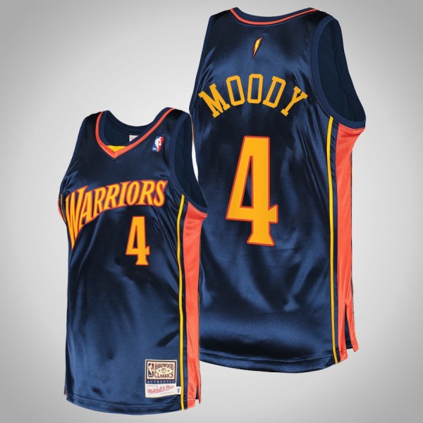 Golden State Warriors #4 Moses Moody Navy Hardwood...