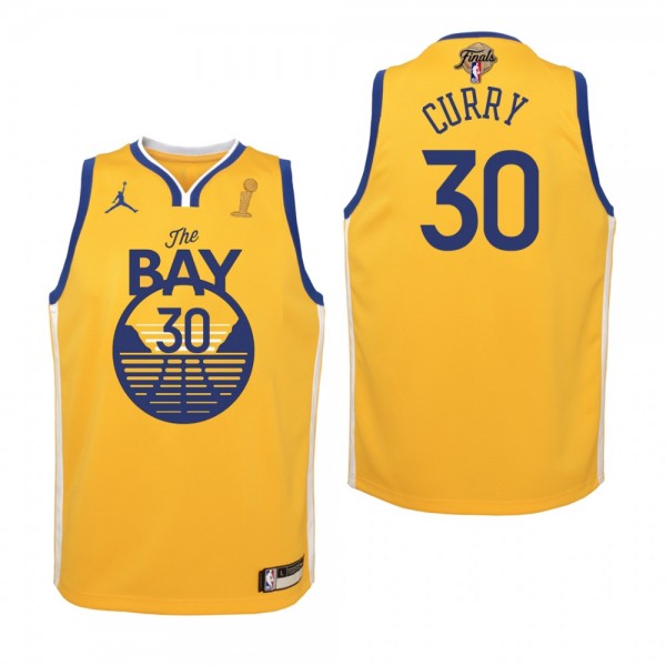 Stephen Curry Golden State Warriors 2022 NBA Finals Champions Youth Gold #30 Jersey
