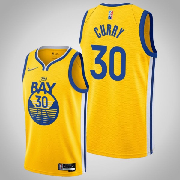 Golden State Warriors Stephen Curry Gold Statement Edition 2022 Jersey #30