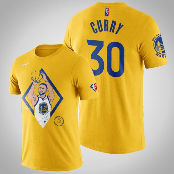 Stephen Curry Golden State Warriors #30 Gold T-shi...