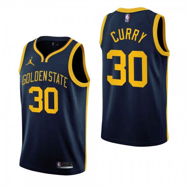 2022 Golden State Warriors Stephen Curry Navy Stat...