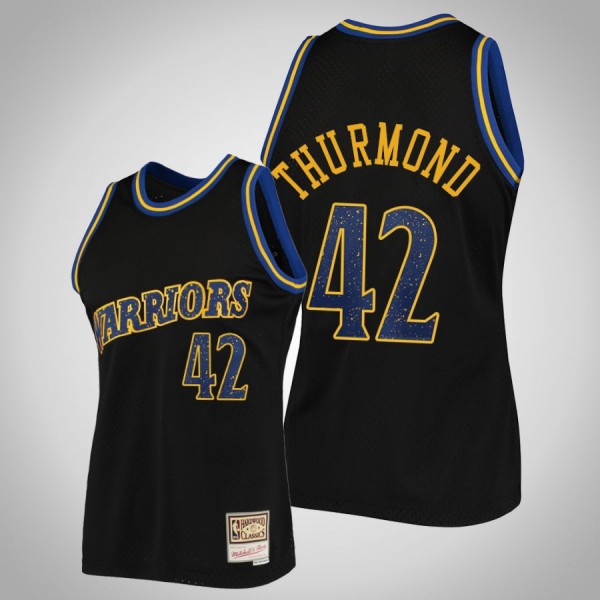 Nathaniel Thurmond Golden State Warriors Black Rings Collection Hardwood Classics Jersey
