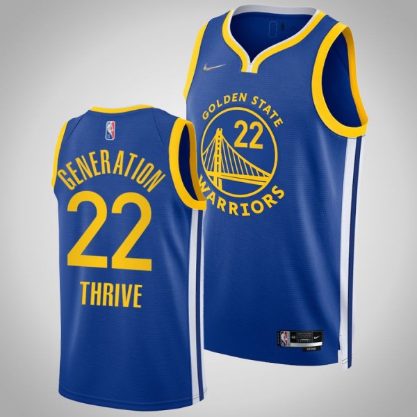 Golden State Warriors Generation Thrive 2022 Jersey Royal Educational community